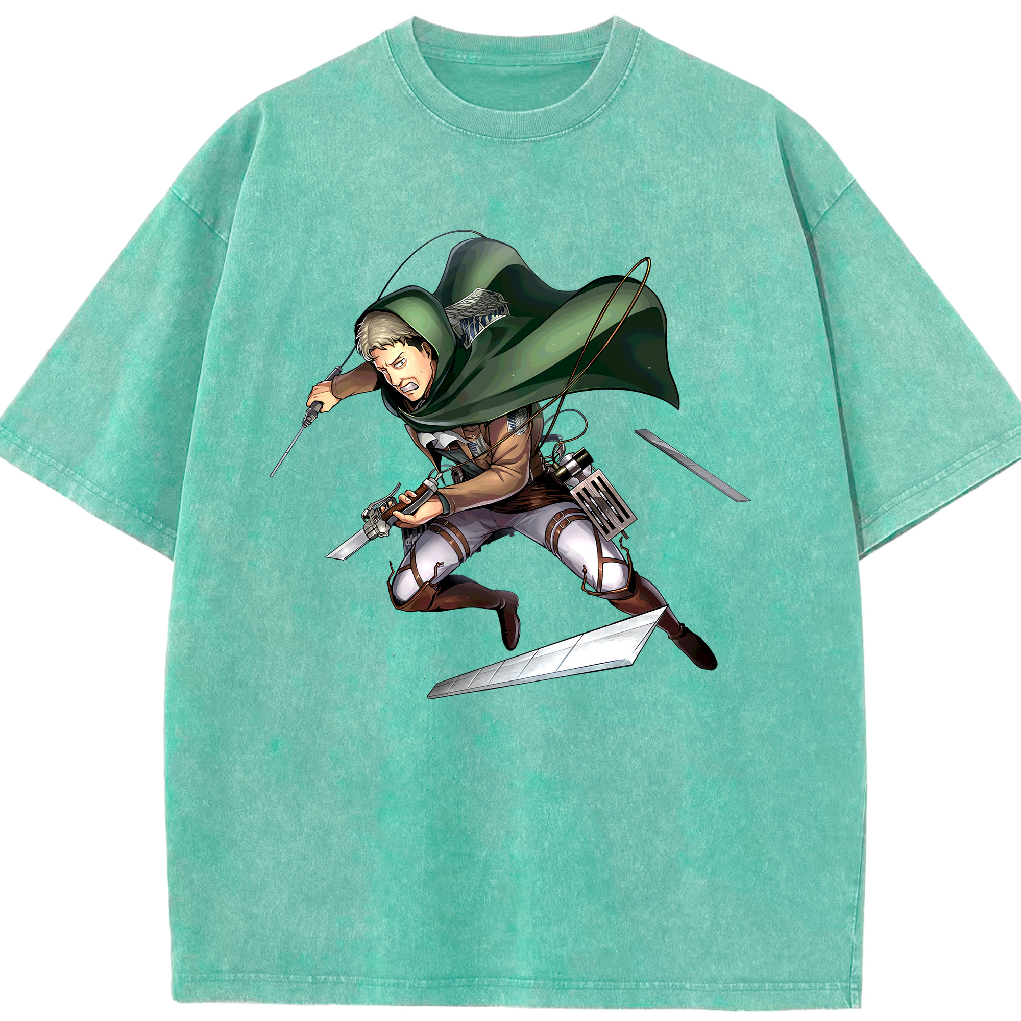 （画像用） 進撃の巨人 Attack on Titan 綿100% ヴィンテージ風 半袖Tシャツ（フロントプリント）